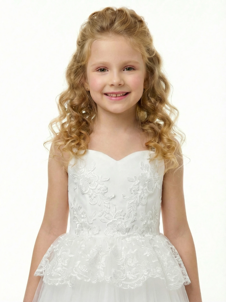 Lace Wedding Flowers Girl Gowns Boho Bridemaid Pageant Dress Flower Princess Dress Gowns