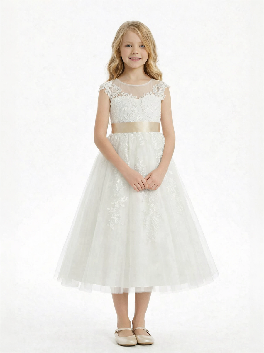 Lace Flower Dress Wedding  Flowers Pageant Dress Evening Gowns Birthday Party Dresses