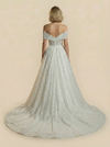 A-Line Off Shoulder Maxi Long Sequin Wedding Dresses Online