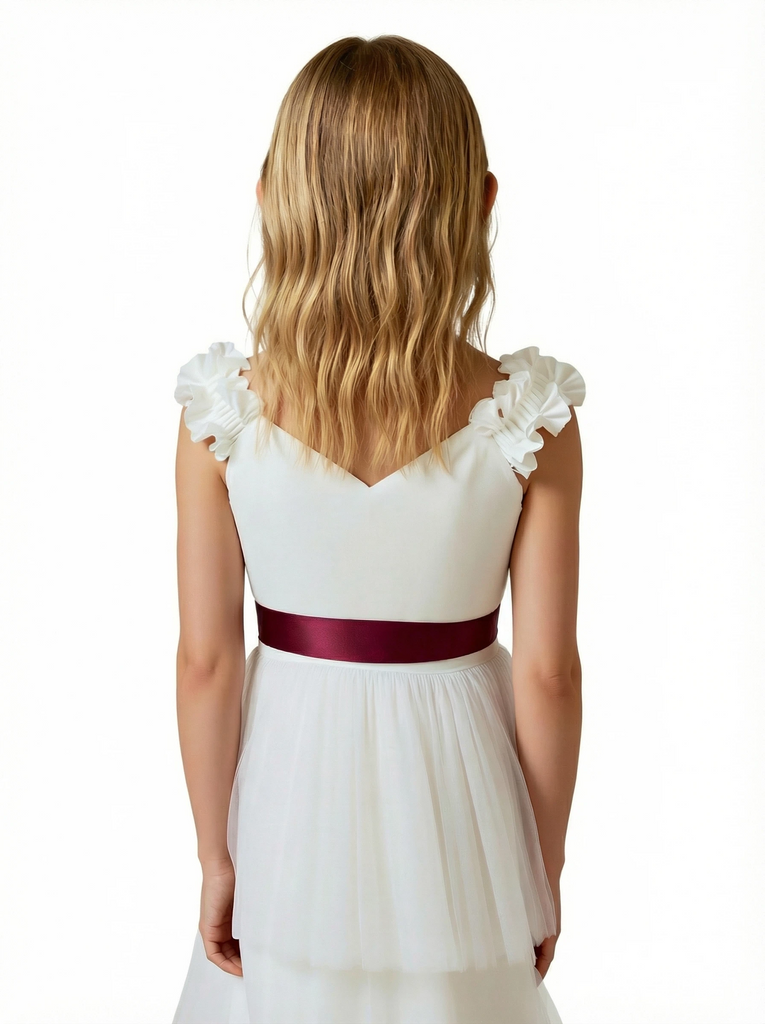 A Line Flower Dress Sweetheart Lace Girls Wedding Party Dress Boho Communion Dresses