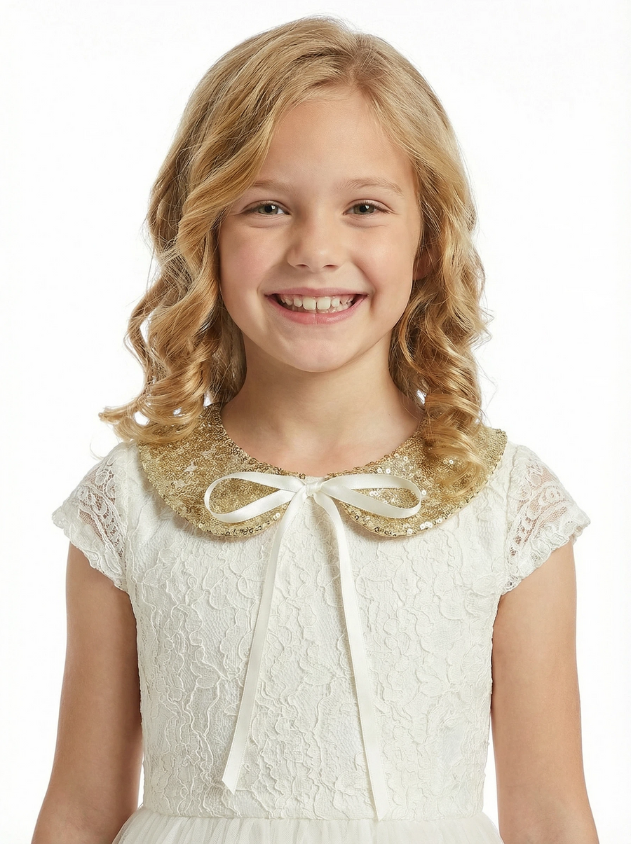 A-Line Wedding Flowers Girl Gowns Pageant Dress Flower Princess Dress Lace Sequin Gowns