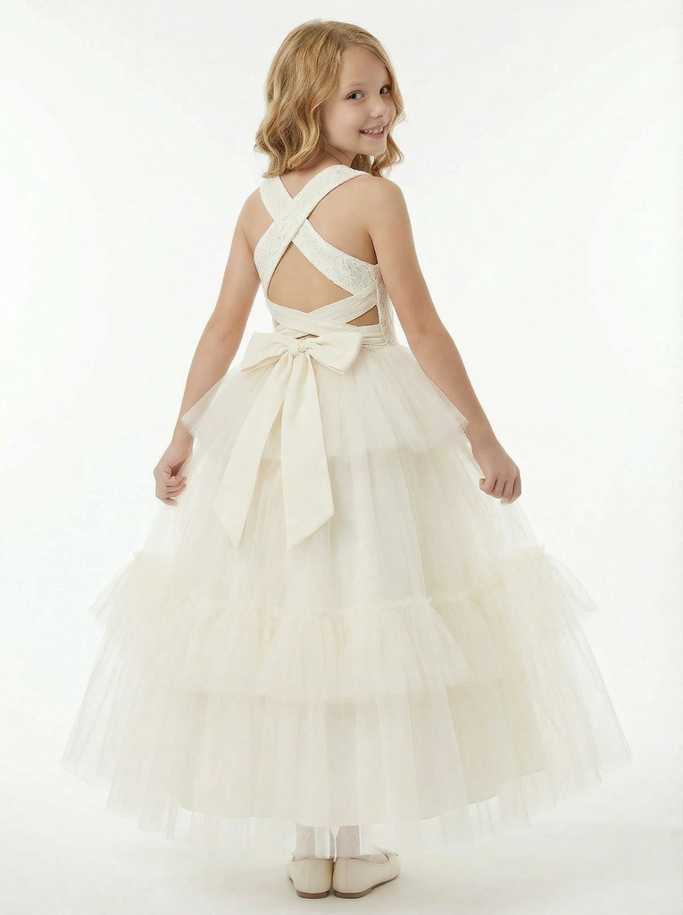 Little Flowers Communion wear Wedding Flowers Girl Gowns Princess Gowns Lace Up