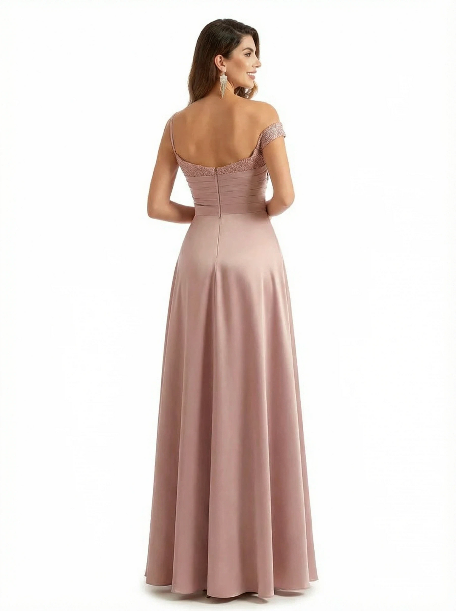 Elegant Asymmetrical One Shoulder Mermaid Soft Satin Long Formal Dresses