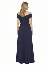 Chicsew Off Shoulder Sleeveless Jumpsuit Floor Length Stretch Crepe For Mother Of The Bride