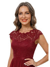 ChicSew Jewel Cap Sleeve Lace Floor Length Chiffon Casual Mother Of The Bride And Groom Dresses