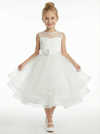 Simple Satin Flower Girl Dress Sleeveless Skirt Elegant A-Line Flower Birthday Dresses