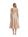 Chicsew Square Sleeveless Floral Jacquard Midi Length Belted Detail Modern Mother of the Bride Dresses