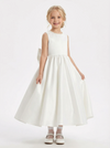 Floral Lace Toddler Flower Girl Dress Sleeveless Tulle Skirt Sash Round Neck for Wedding