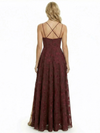 Elegant Spaghetti Straps Floral Burnout Chiffon A-Line Formal Evening Dresses With Side Slit