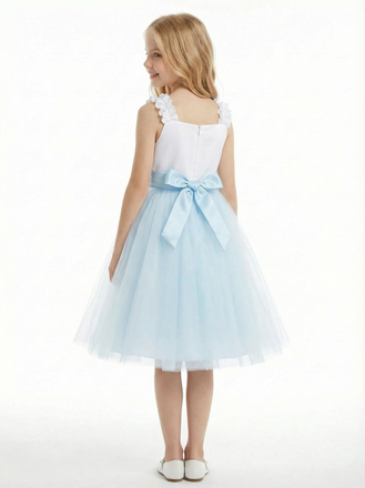 Sweetheart Lace Girls Wedding Party Dress Knee Length Puffy Communion Dresses