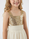 Boho Wedding Flowers Girl Gowns Sequin Dress Flower Princess Gowns Baby Communion Dresses