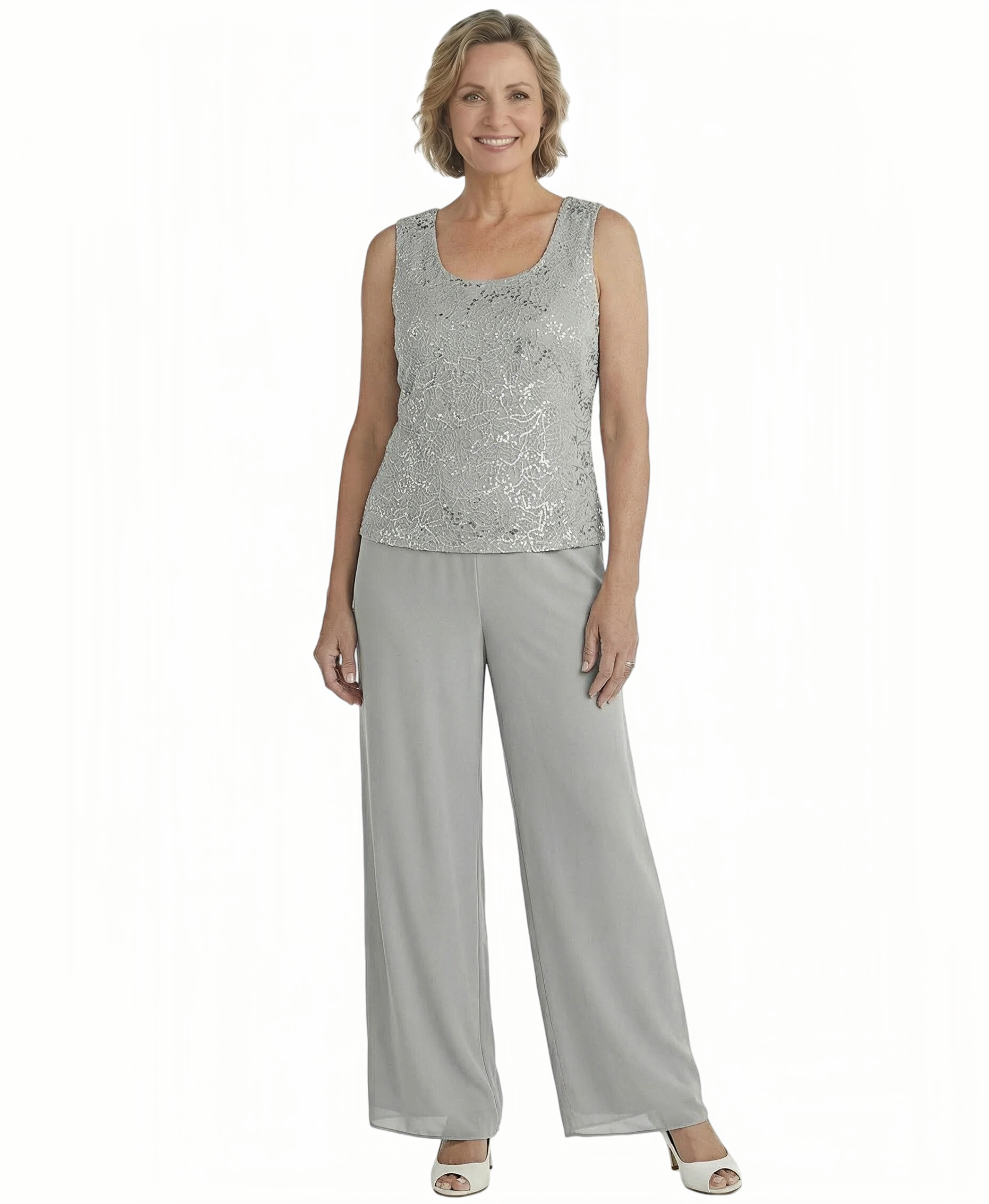 ChicSew Elegant Mother Of The Groom Pant Suits With Sequin Lace Jacket Modern Evening Set