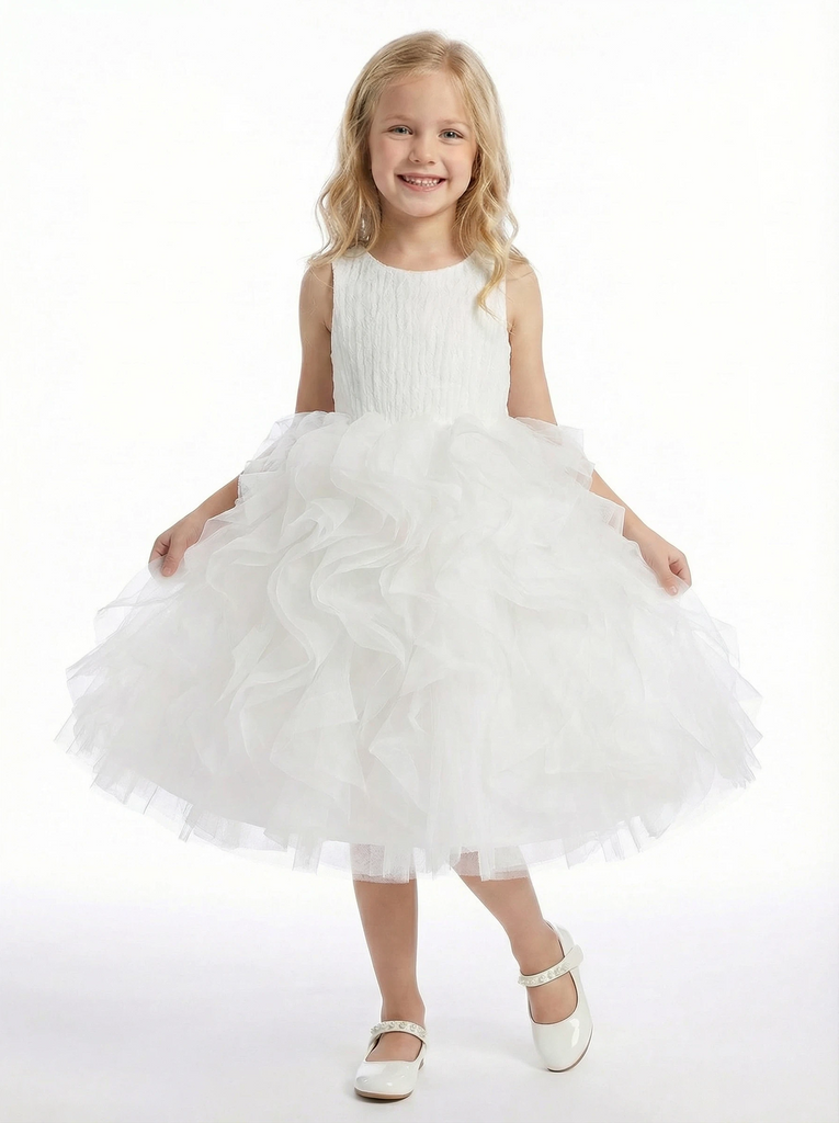 Wedding Flowers Girl Gowns Tulle Dress Flower Princess Gowns Boho Communion Dresses