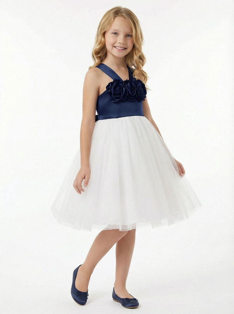 Spaghetti-Straps Girls Party Dress Lace Up Wedding Guest Gowns for Teens Birthday Dress