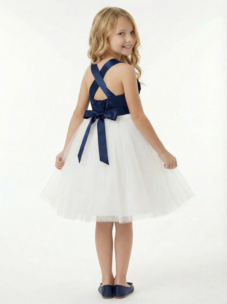 Spaghetti-Straps Girls Party Dress Lace Up Wedding Guest Gowns for Teens Birthday Dress