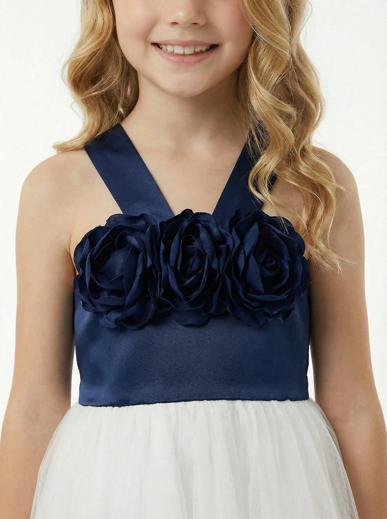 Spaghetti-Straps Girls Party Dress Lace Up Wedding Guest Gowns for Teens Birthday Dress