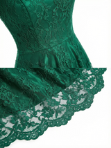 Elegant Spaghetti Strap Floral Embroidered Mesh Gown Formal Night Prom Dress