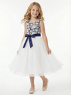 Girls Dresses for Wedding Lace Party Dress Tea Length Bow Sash Boho Communion Dresses