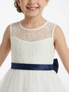 Vintage Lace Girls Wedding Guest Dress Knee Length Childrens Dresses for Wedding with Bow