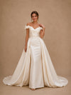 ChicSew Uinque Off The Shoulder Sleeveless Ruching Mermaid Long Wedding Dresses
