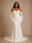 ChicSew Classy Elegant Sweetheart Satin Ruched Mermaid Long Wedding Dress