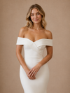 ChicSew Fancy Off The Shoulder Crepe Floor-Length Mermaid Wedding Dress