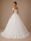 ChicSew Elegant V-Neck Off The Shoulder Lace Tulle A-Line Floor-Length Wedding Dress