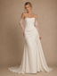 ChicSew Sexy Strapless Ruching Satin Mermaid Floor-Length Wedding Dress With Boning