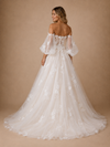 ChicSew Romantic Sweetheart Puff Sleeves Tulle Lace Appliques A-Line Maxi Wedding Dress