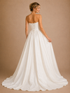ChicSew Fancy Strapless Ruching Sheath Sleeveless Satin Wedding Dress With Boning
