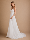 ChicSew Classy Spaghetti Straps Sleeveless Lace Chiffon A-Line Maxi Long Wedding Dress