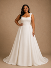 ChicSew Classy Scoop Sleeveless Crepe A-Line Maxi Long Wedding Dress