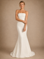 ChicSew Modern Strapless Sleeveless Boning Crepe Long Mermaid Wedding Dress