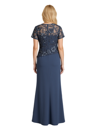Elegant Short Sleeves Lace Chiffon A-line Mother of The Bride Dresses