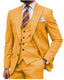Gold Classic 3 Piece Men's Suit with Regular Fit and Sophisticated Peak Lapel CN478