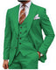 Green Classic 3 Piece Men's Suit with Regular Fit and Sophisticated Peak Lapel CN479