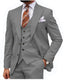 Grey Classic 3 Piece Men's Suit with Regular Fit and Sophisticated Peak Lapel CN480