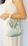 Bridesmaid Handbag Satin Evening Clutch Elegant Wedding Accessory Bridal Shower Pearl Bag Chic Handbag