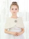 Girls Faux Fur Wrap Shawl Flower Kids Princess Cape Wedding Bridesmaid Bolero Shrug Christmas Party Costume Dress Up