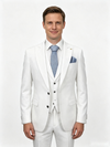 Classic 1 Piece White Men's Suit with Regular Fit and Sophisticated Peak Lapel
