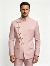Classic 1 Piece Pink Men's Suit with Regular Fit and Sophisticated Peak Lapel
