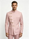 Classic 1 Piece Pink Men's Suit with Regular Fit and Sophisticated Peak Lapel