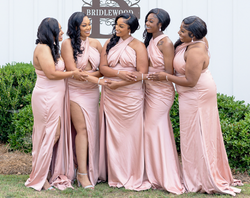 Blushing Pink Bridesmaid Dresses