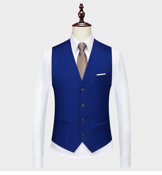 Black Men's Casual 3 Piece Suit Notch Lapel Flat Tuxedos Set CN457