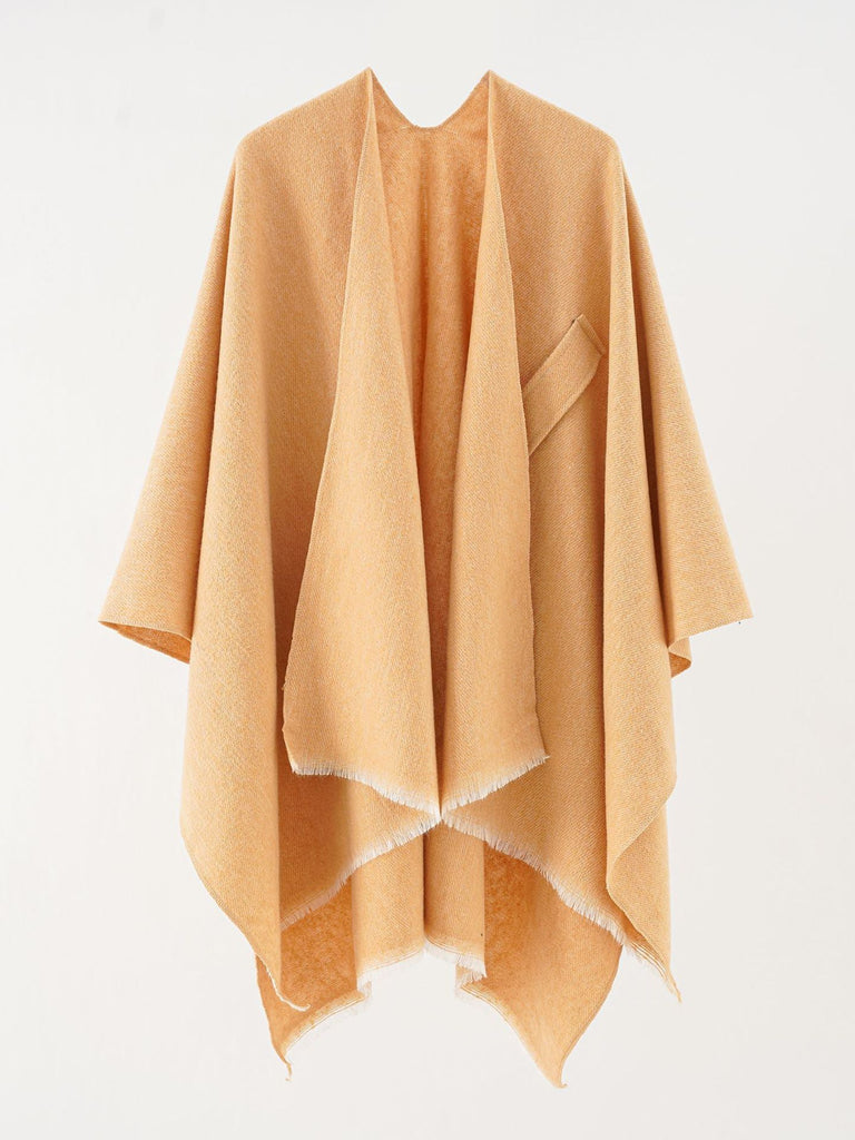 Women's solid color autumn and winter imitation cashmere shawl monochrome cape solid color shawl