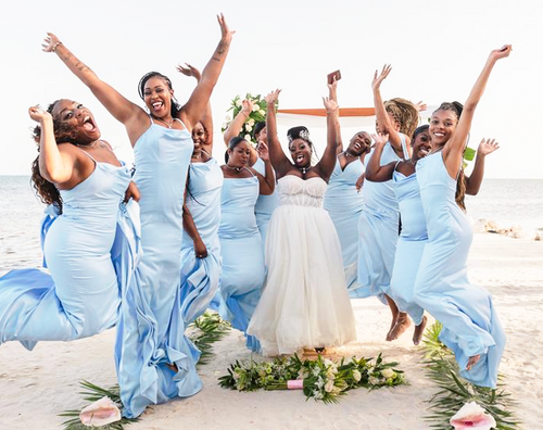 sky blue bridesmaid dresses