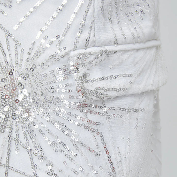 Men's Slim Fit Tuxedo Jacket Embroidery Sequin Jacket 2 Color CN454