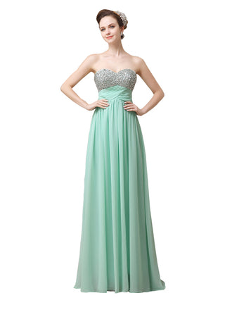 Popular Sweetheart Sequins A-line Floor-Length Long Bridesmaid Dresses