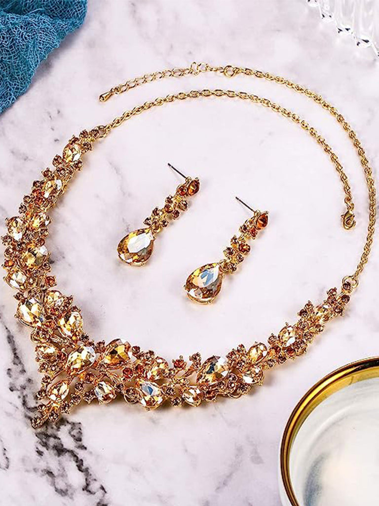 Rose Gold Black And Gold Prom Jewelry Silver Jewelry Set Jewelry