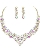 Bridal Crystal Teardrop Jewelry Set | Necklace and Earrings for Women's Wedding